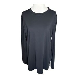 90 Degree by Reflex Black Long Sleeve Crew Neck Top Athletic‎ Shirt Medium NWT